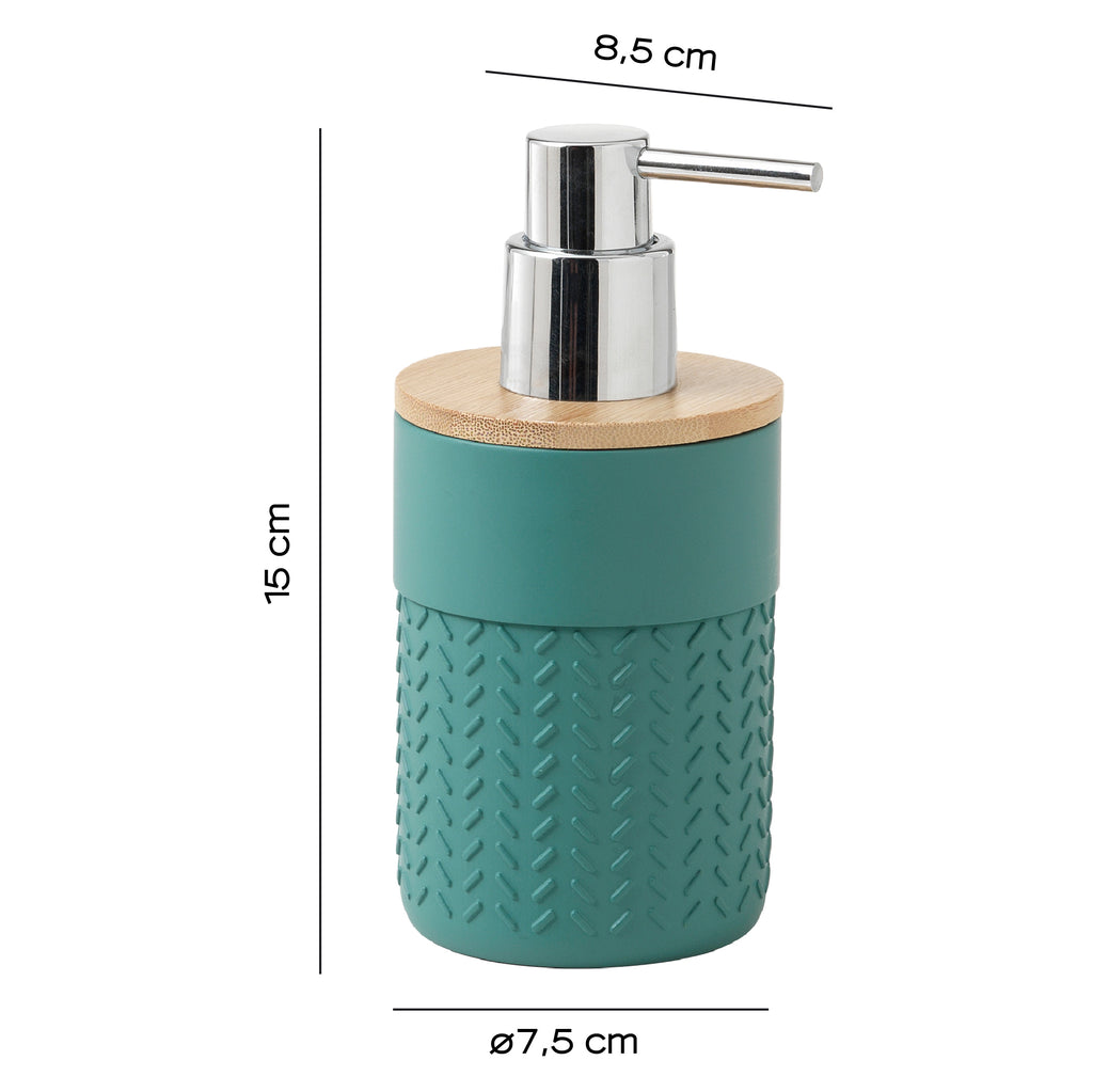 Dispenser sapone con erogatore in plastica cromata Gedy serie Thea - Verde/Naturale