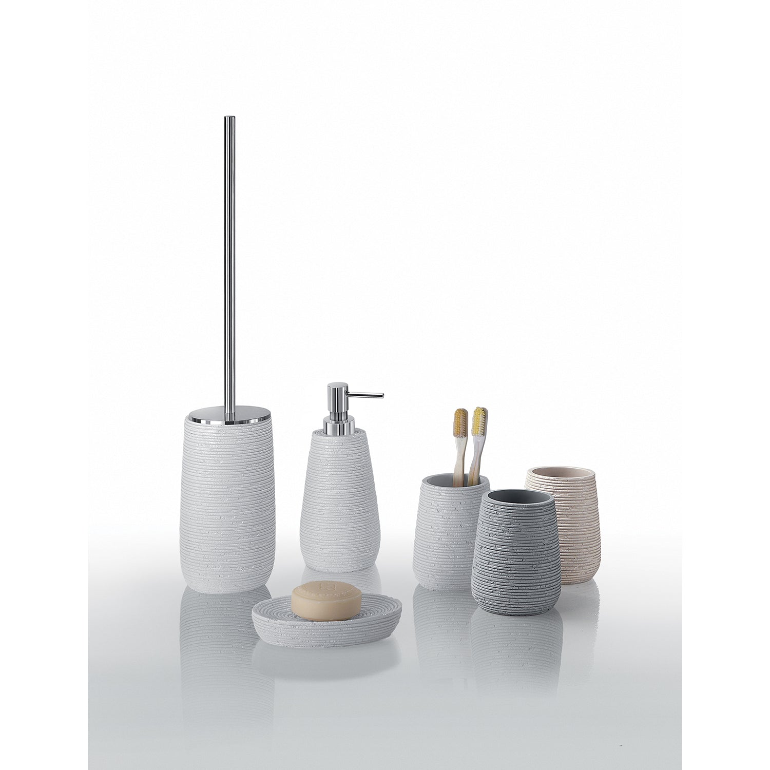 Dosasapone da appoggio in resina Gedy serie Gemini - Bianco