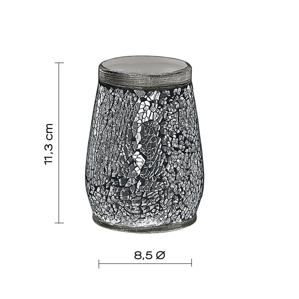 Portaspazzolini in ceramica e vetro di Gedy serie Myosotis - Argento