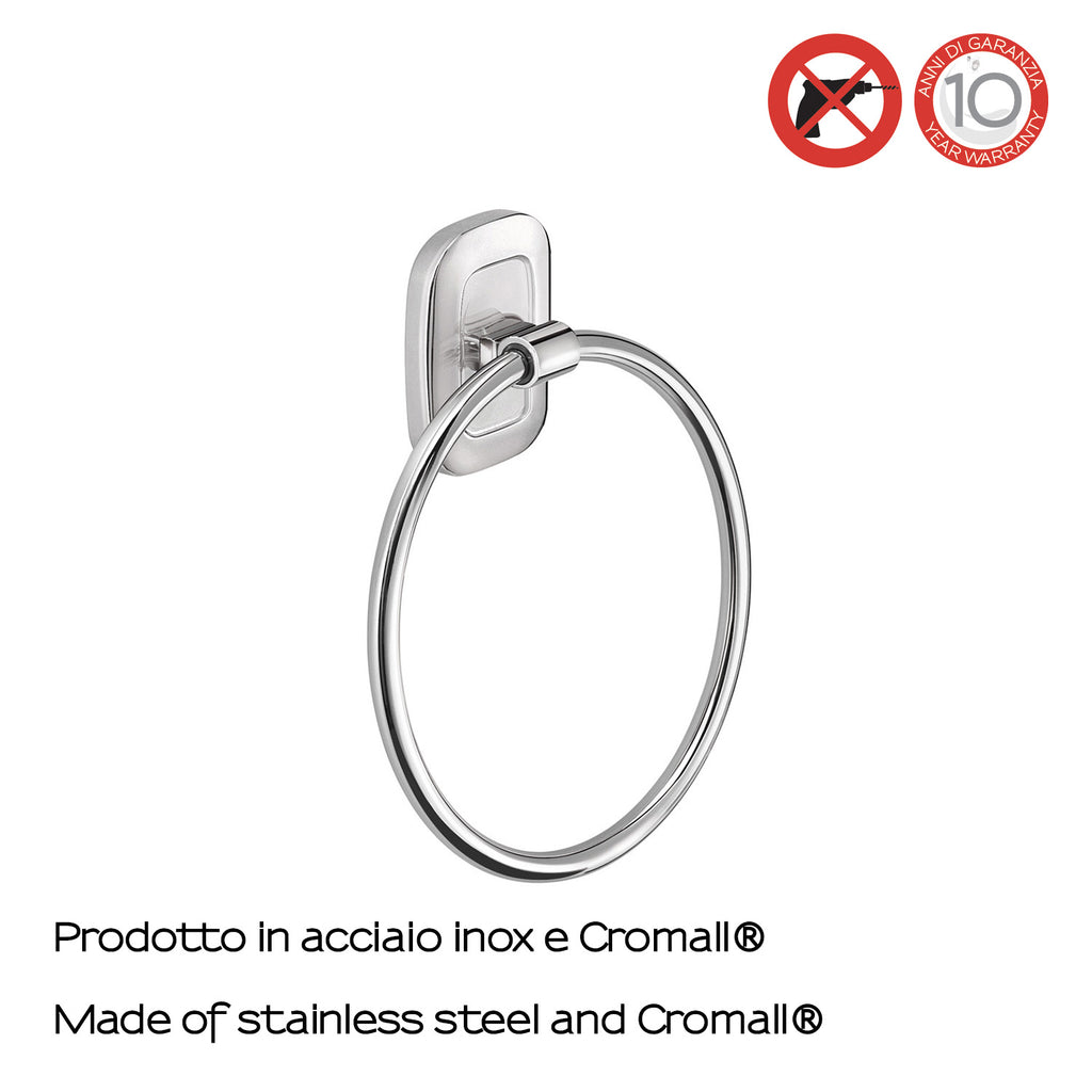 Porta asciugamani ad anello di Gedy serie Everest - Cromato