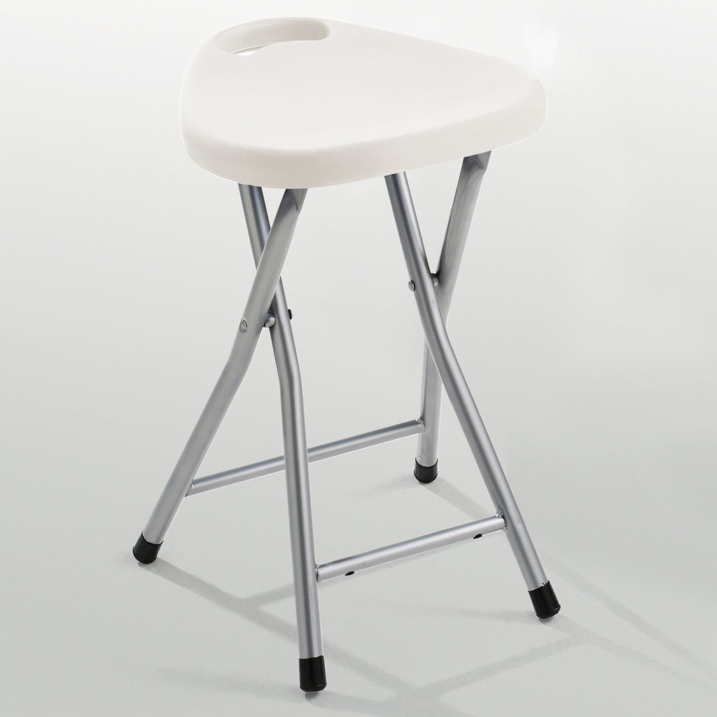 Sgabello Gedy richiudibile in resine termoplastiche e metallo - Bianco