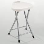 Sgabello Gedy richiudibile in resine termoplastiche e metallo - Bianco