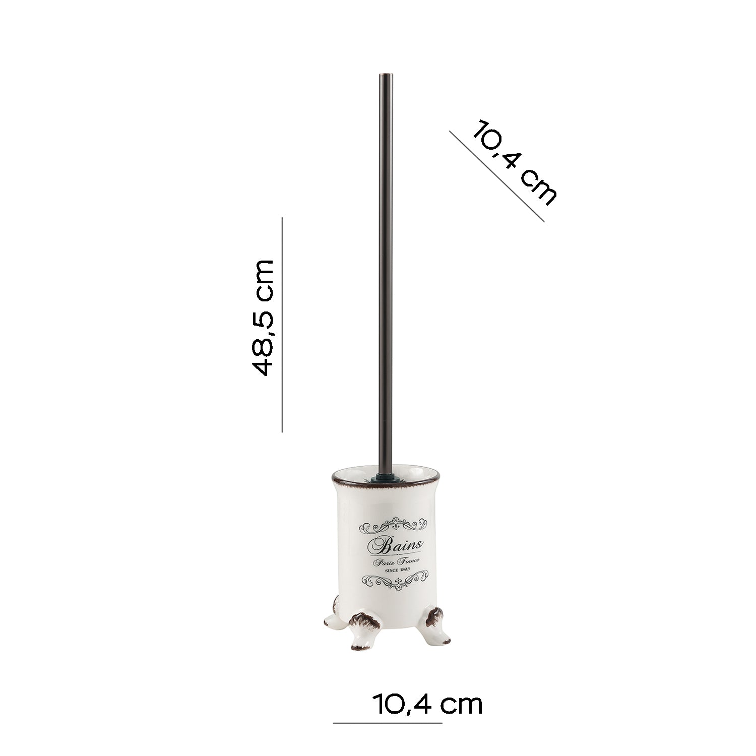 Scopino in ceramica con ciuffo in setole Gedy serie Amelie - Bianco