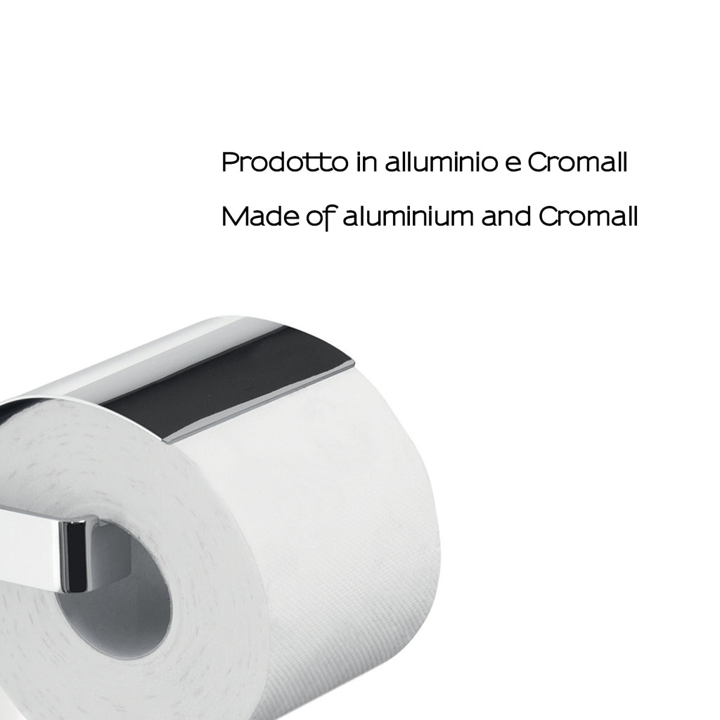 Portarotolo coperto a parete Gedy serie Lounge - Cromato