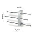 Barra con 3 portasalviette scorrevoli Gedy serie Bridge - Cromato