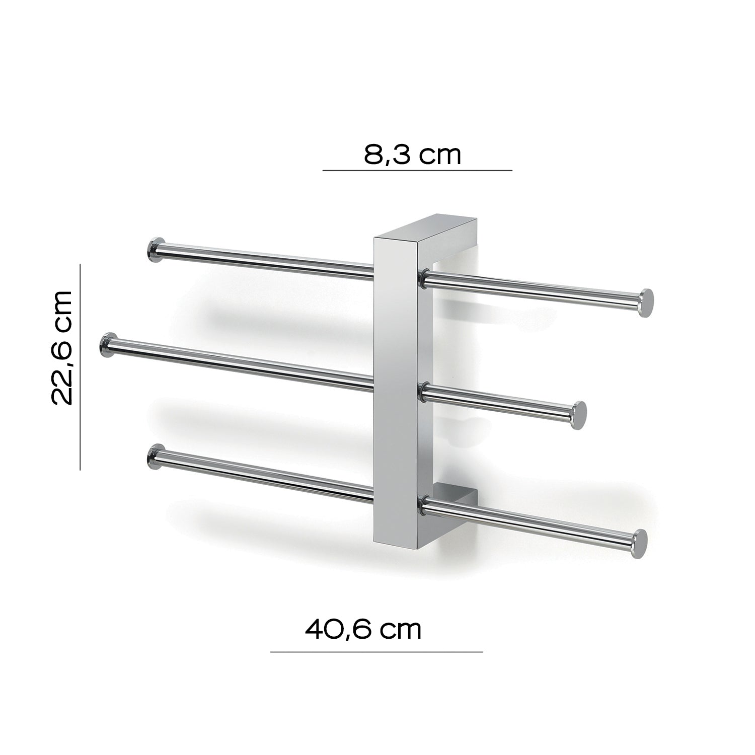 Barra con 3 portasalviette scorrevoli Gedy serie Bridge - Cromato