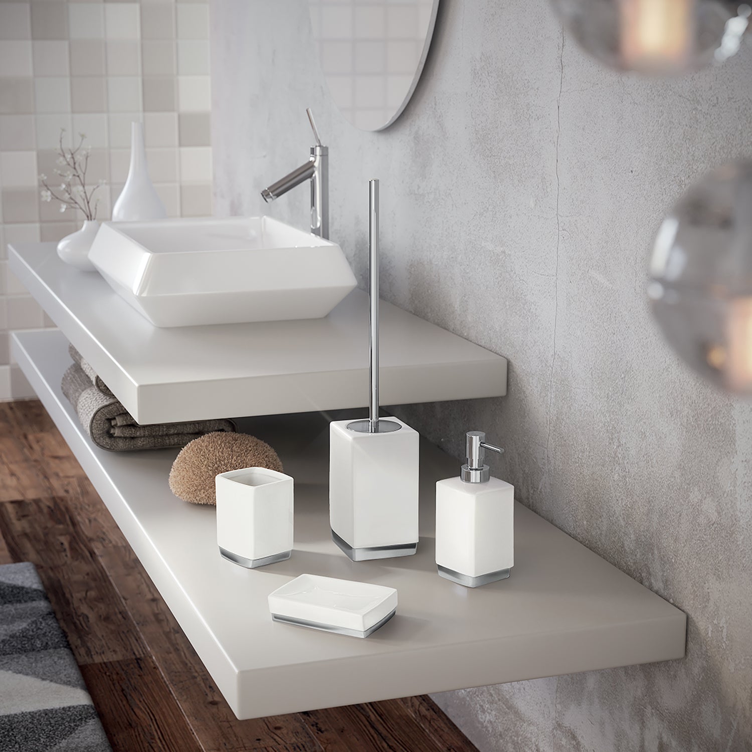 Scopino bagno in ceramica Gedy serie Lucy - Bianco