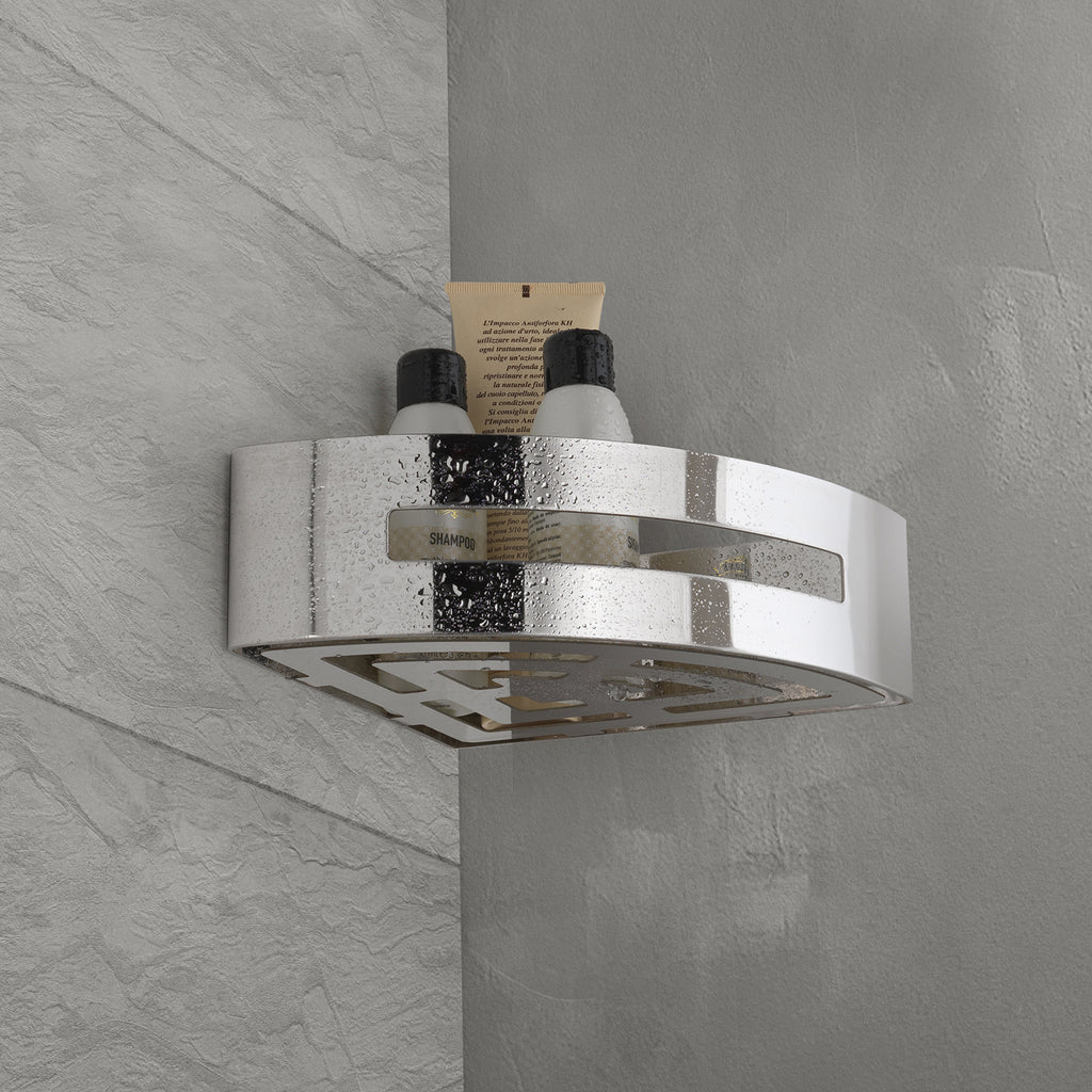 Portaoggetti doccia angolare modello Poseidon Gedy cromo