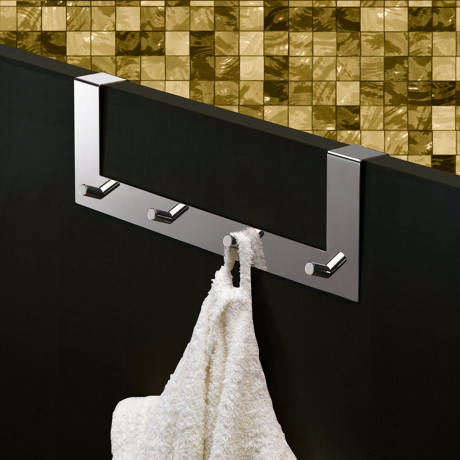 Appendiabiti Morgana multiplo sopraporta da 40 mm - Cromato