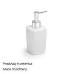 Dispenser sapone in ceramica con erogatore cromato Gedy serie Kelly - Bianco