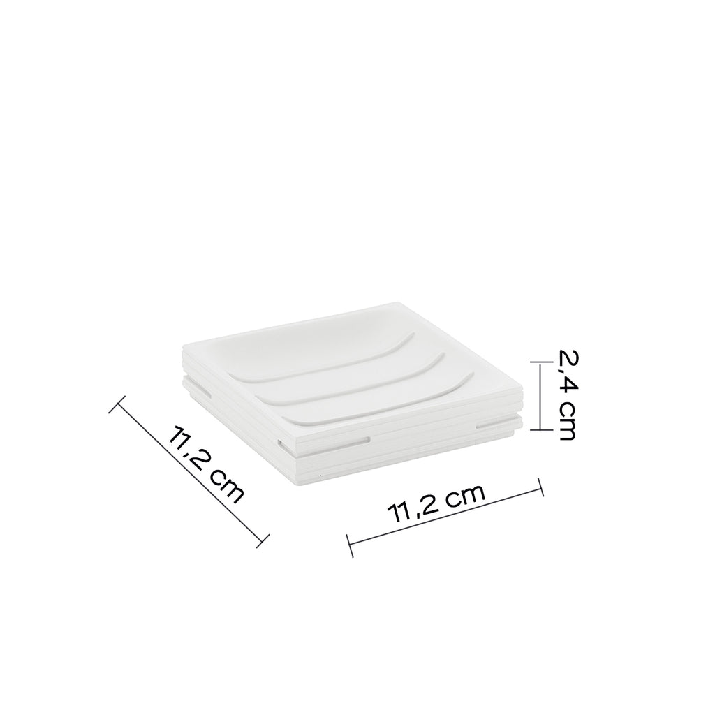 Portasapone da appoggio in resina di Gedy serie Quadrotto - Bianco