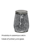 Portaspazzolini in ceramica e vetro di Gedy serie Myosotis - Argento