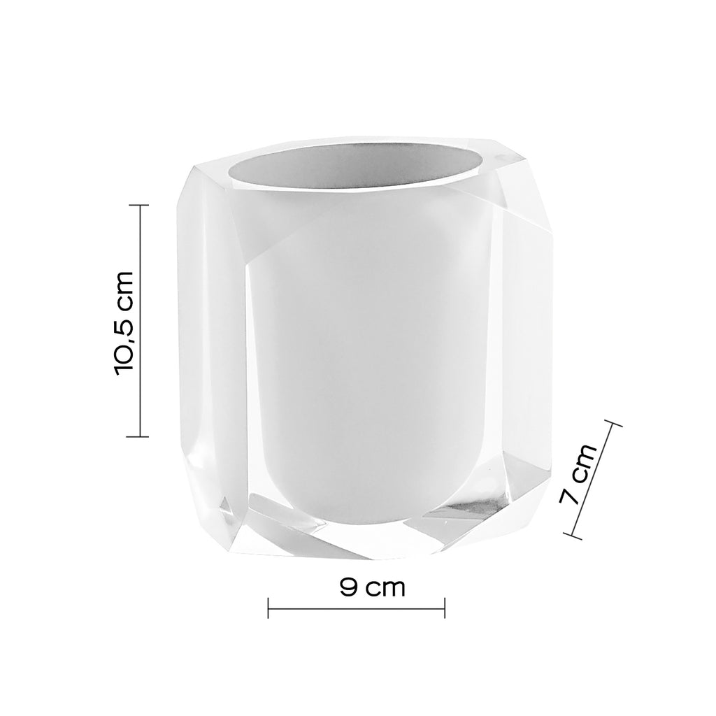 Portaspazzolini Gedy serie Chanelle - Bianco