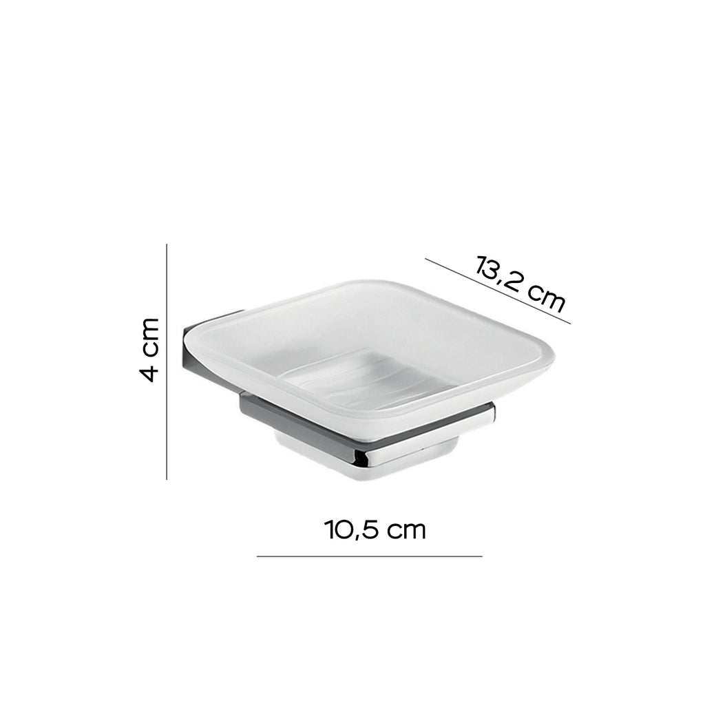 Portasapone in Acciaio Inox di Gedy serie Kansas - Cromato