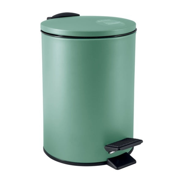 Pattumiera a pedale modello Adelar capienza 3 litri colore verde opaco