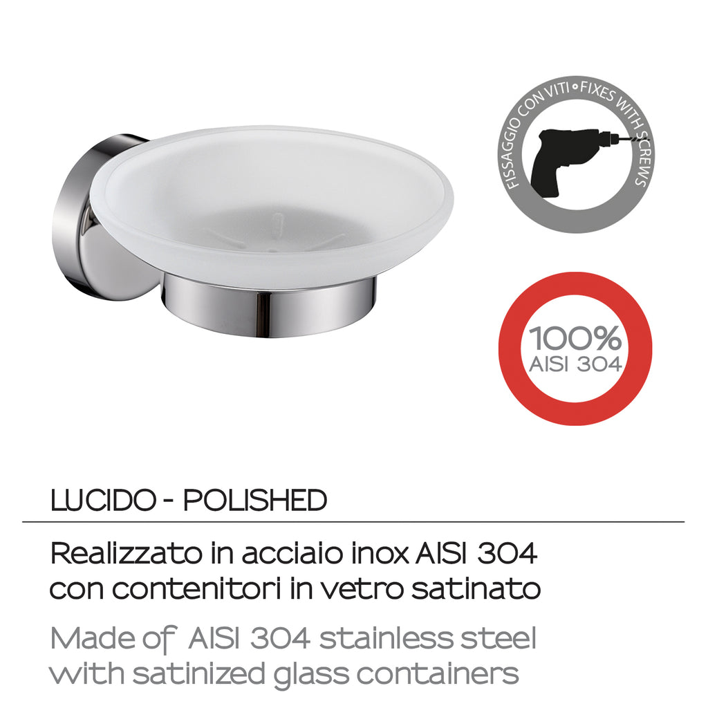 Portasapone in Acciaio Inox AISI 304 Gedy serie Project - Lucido