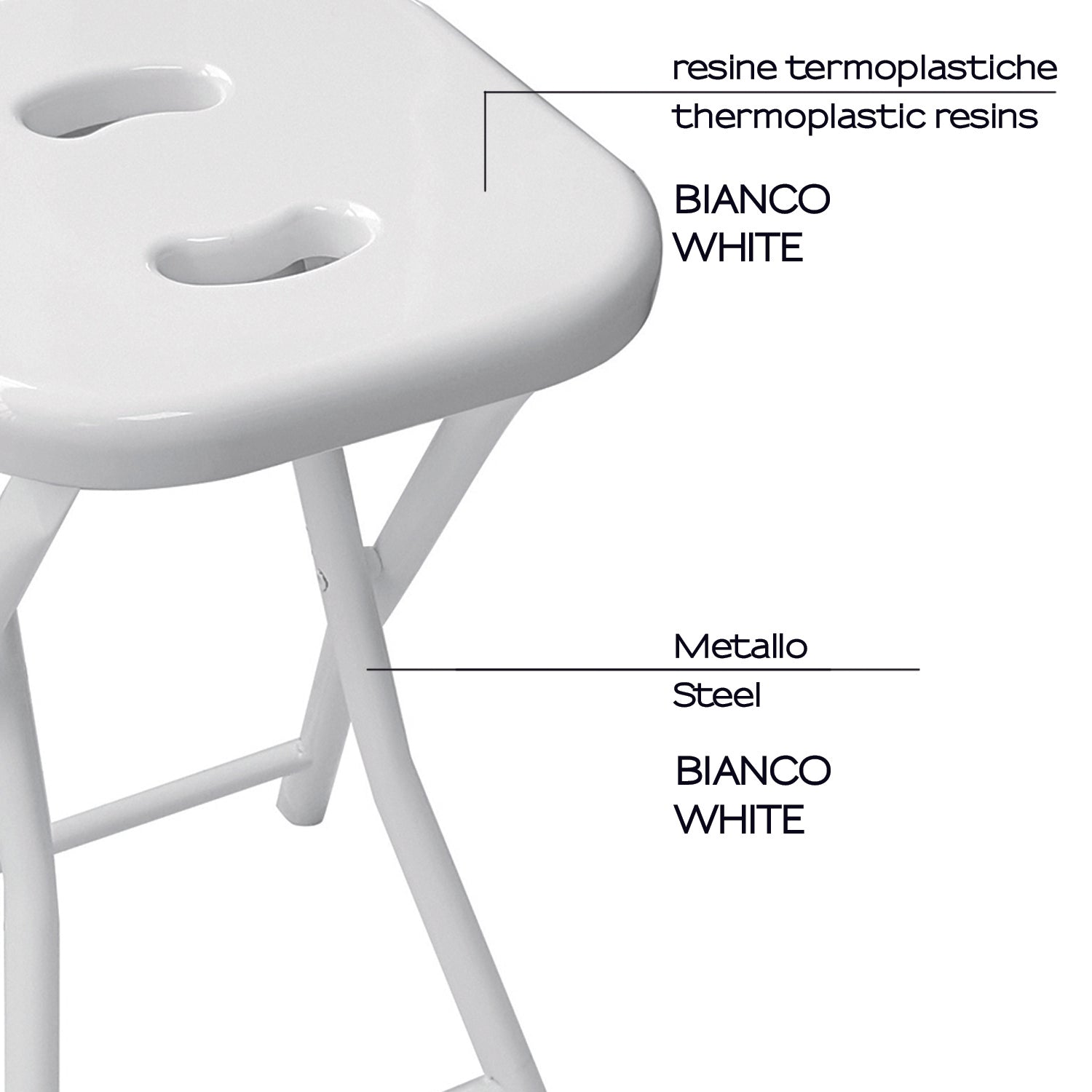 Sgabello richiudibile Gedy - Bianco