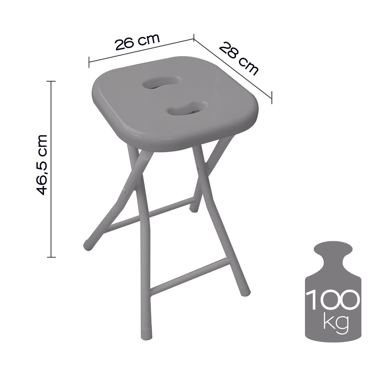 Sgabello richiudibile Gedy - Grigio