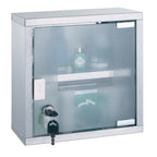 Armadietto dei medicinali con chiave Acciaio e vetro inox colore grigio