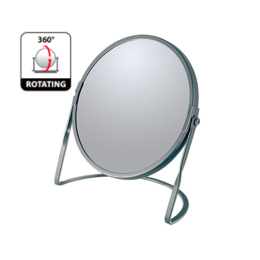 Specchio ingranditore da tavolo su base in acciaio modello Akira colore grigio opaco