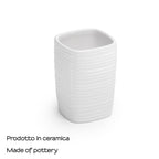 Portaspazzolini in ceramica Gedy serie Kelly - Bianco