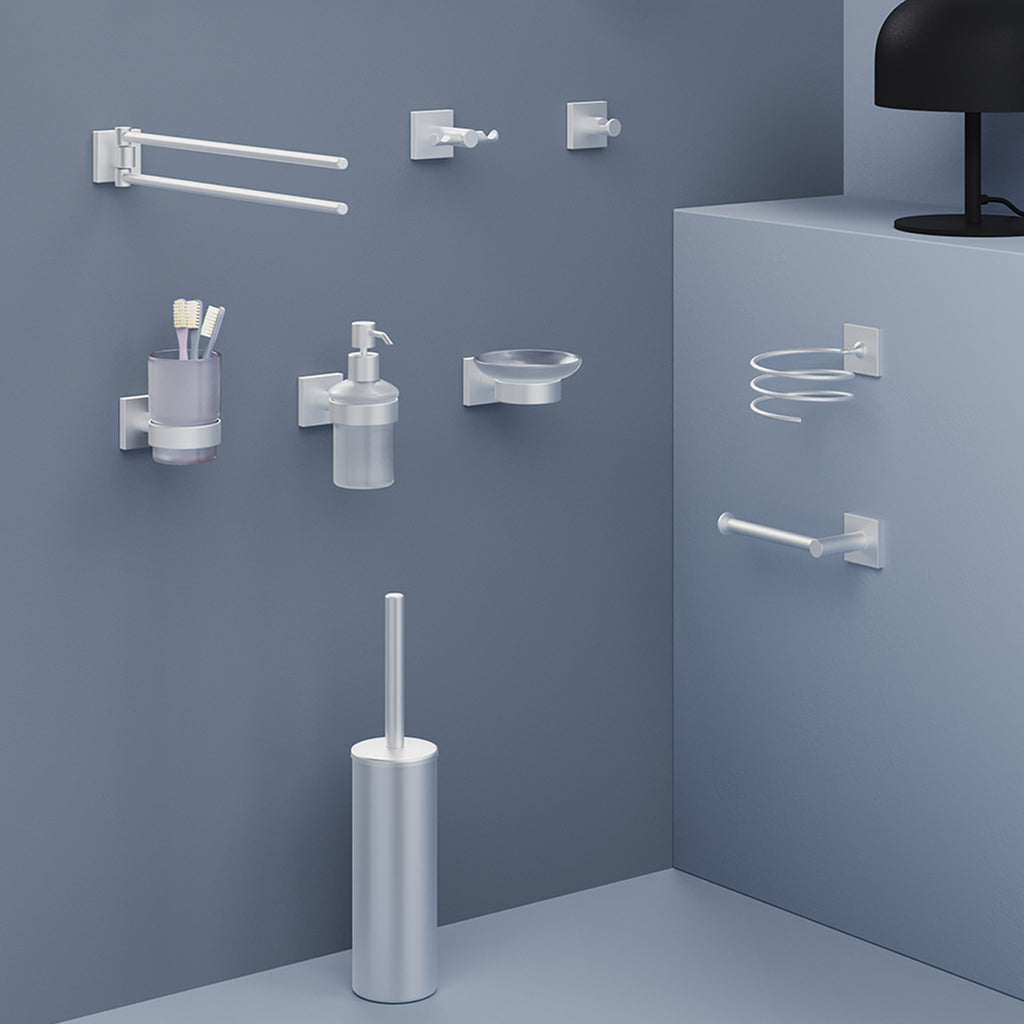 Dosasapone con erogatore in Cromall Gedy serie Fuji - Spazzolato