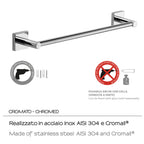 Portasalviette a muro 45 cm Fuji di Gedy - Cromato