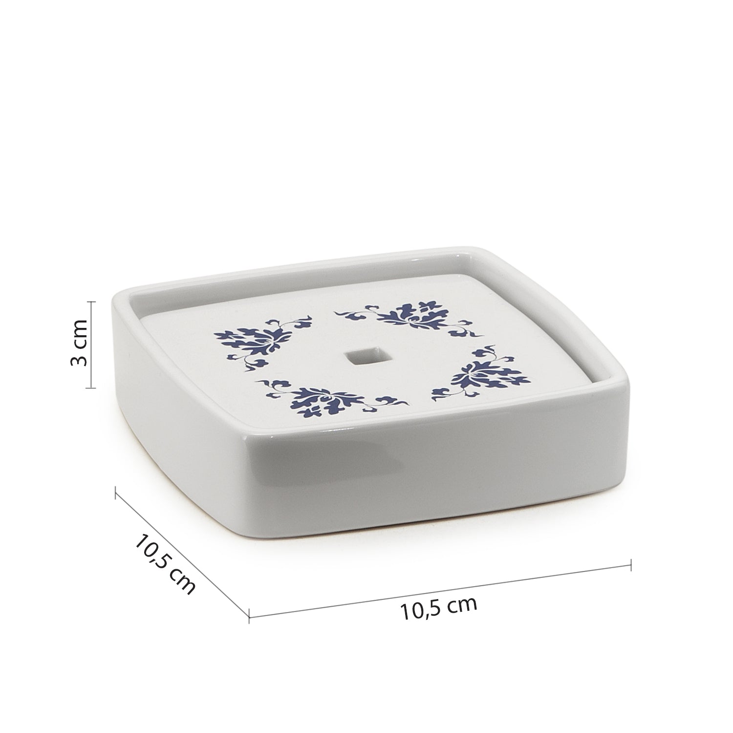 Portasapone in porcellana Gedy serie Cixi - Bianco/Blu