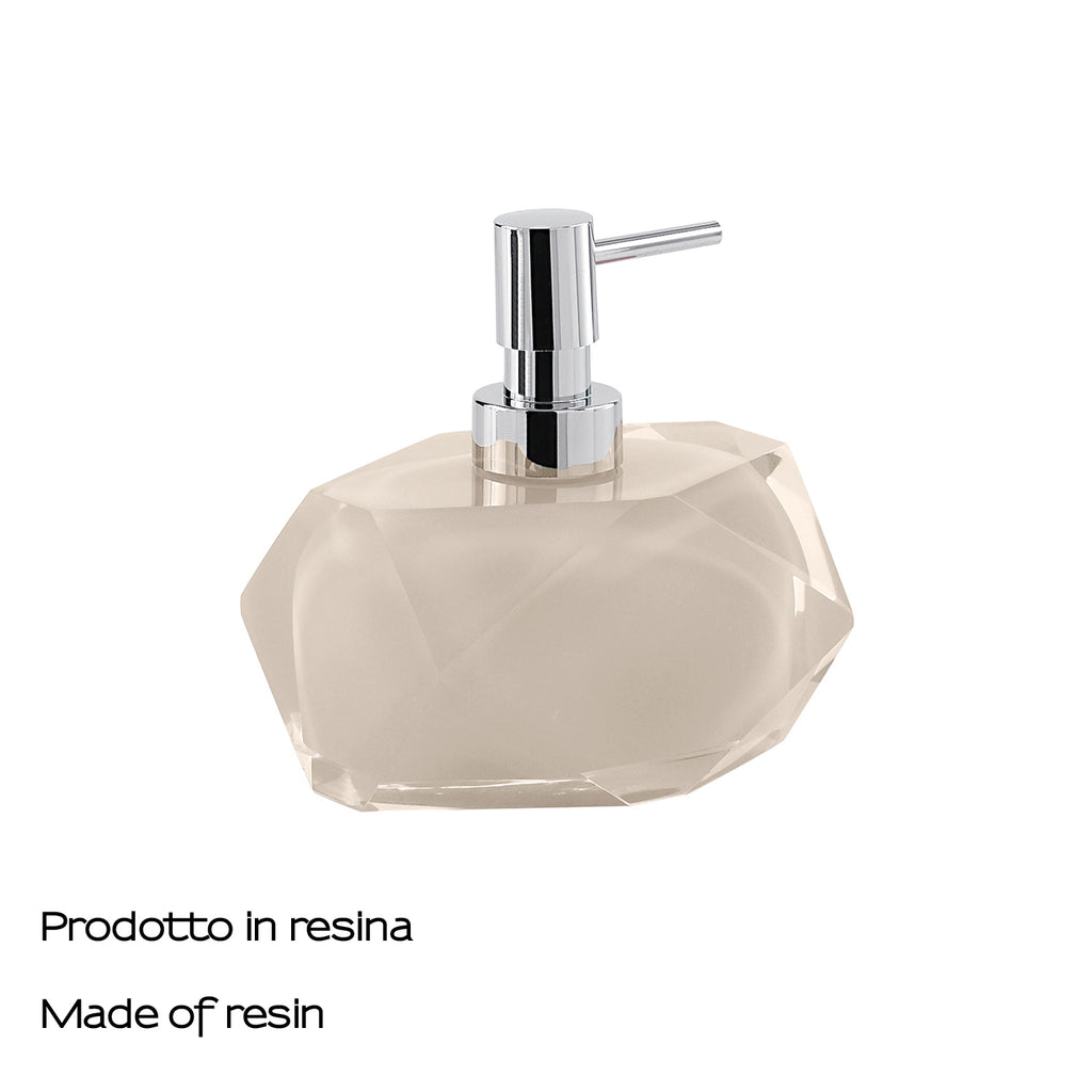 Dosasapone con erogatore in plastica cromata Gedy serie Chanelle - Tortora Chiaro