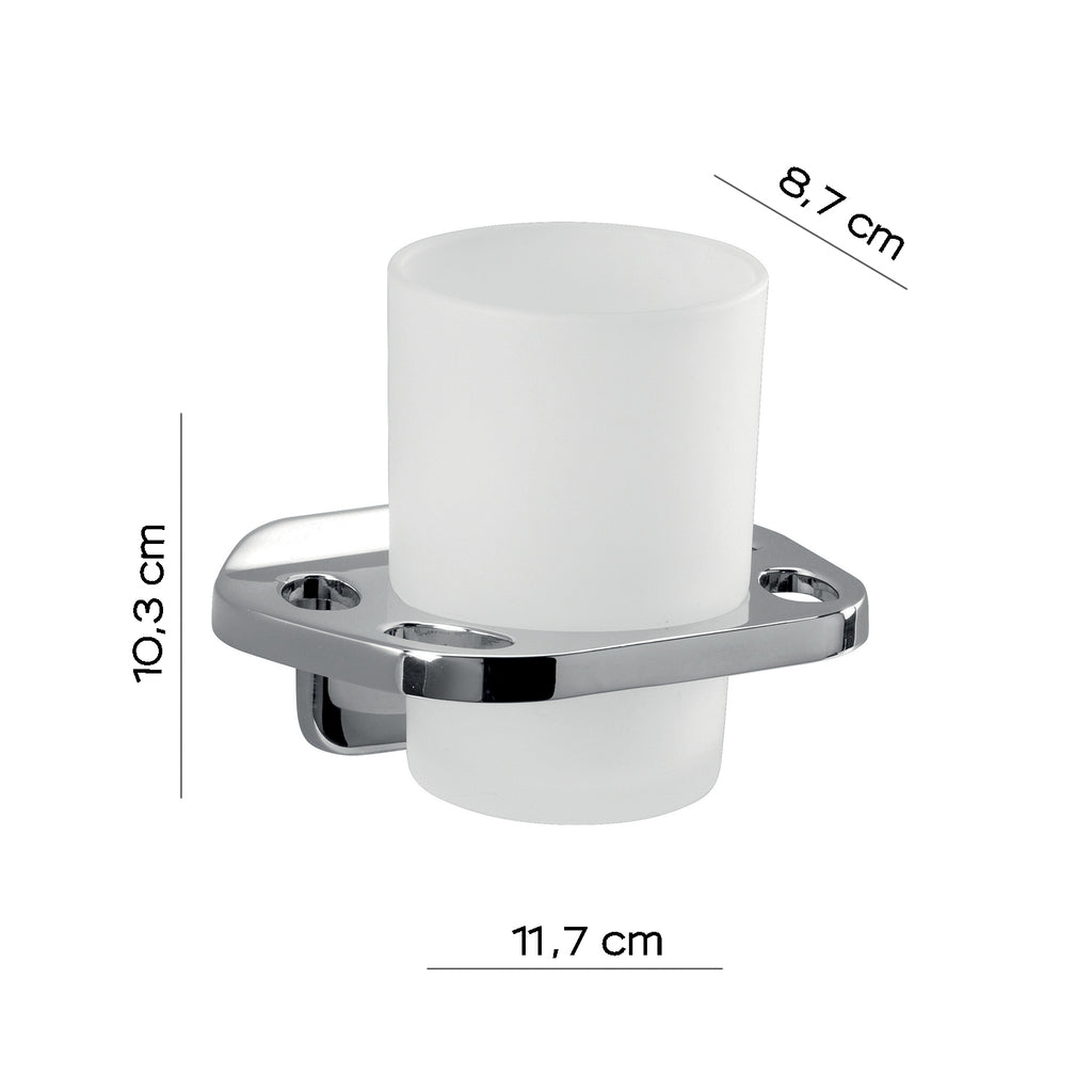 Portaspazzolini a muro in alluminio anodizzato di Gedy serie K2 - Cromato