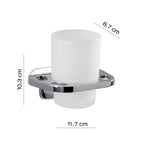 Portaspazzolini a muro in alluminio anodizzato di Gedy serie K2 - Cromato