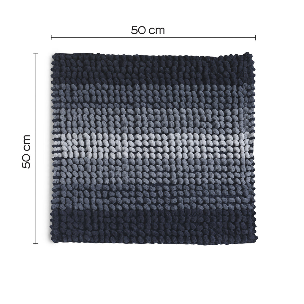 Tappeto 50x50 in cotone e poliestere con fondo antiscivolo Bubble di Gedy - Blu