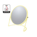 Specchio ingranditore da tavolo su base in acciaio modello Akira colore giallo opaco