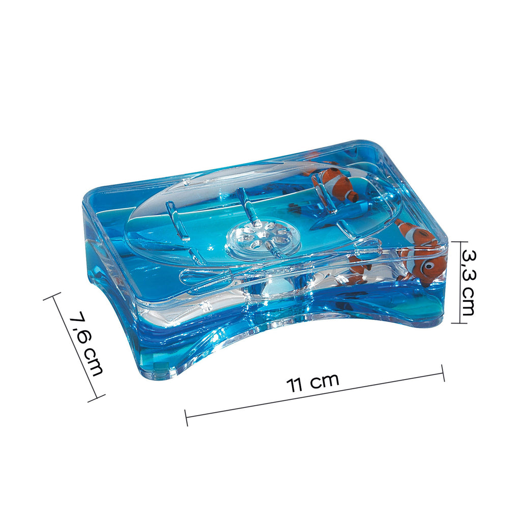 Portasapone da appoggio Gedy serie Pyxis - Bianco/Blu