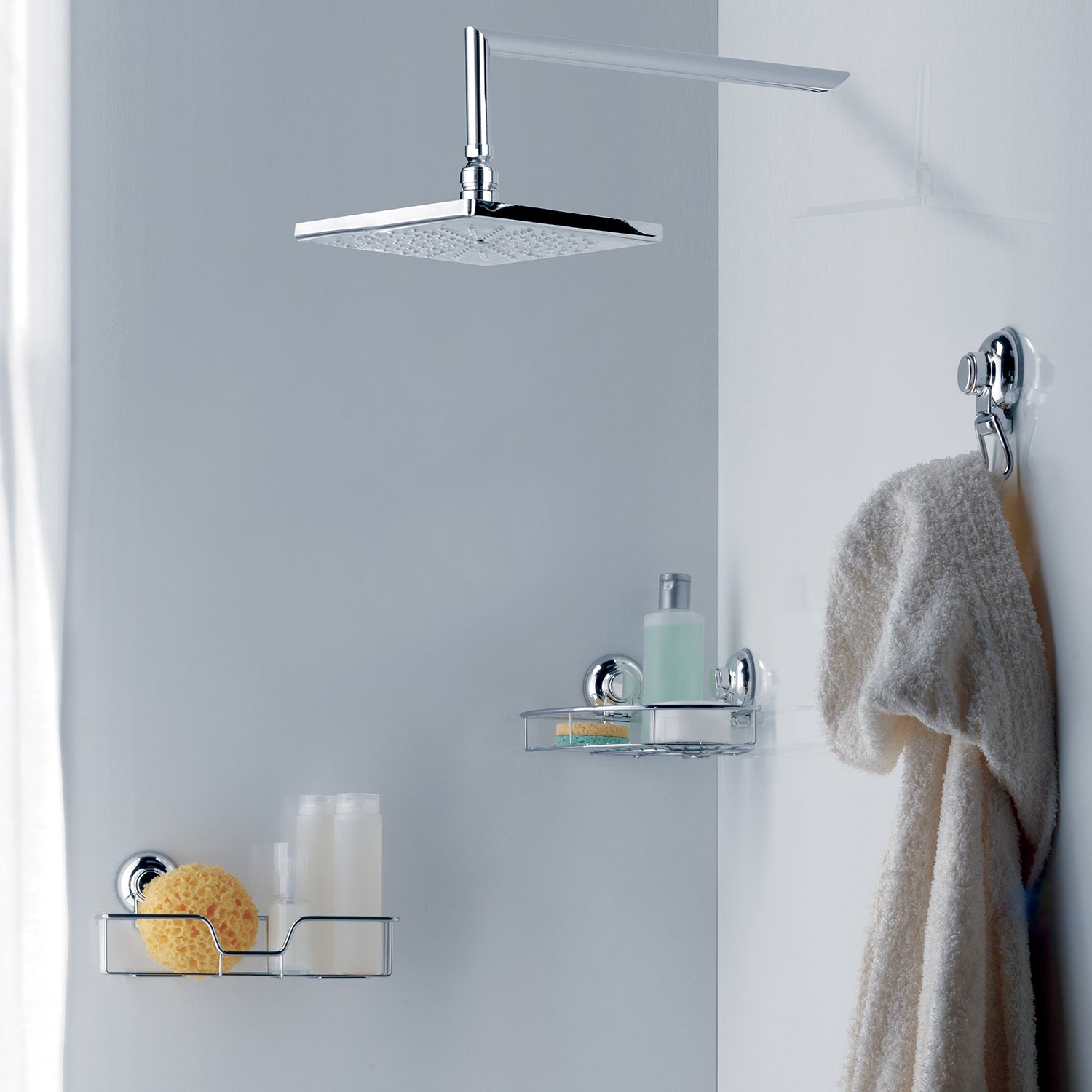 Portaoggetti angolare doccia in filo di Gedy serie Hot - Cromato