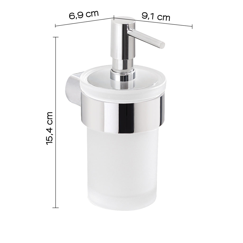 Dosasapone a muro con erogatore di Gedy serie Pirenei - Cromato