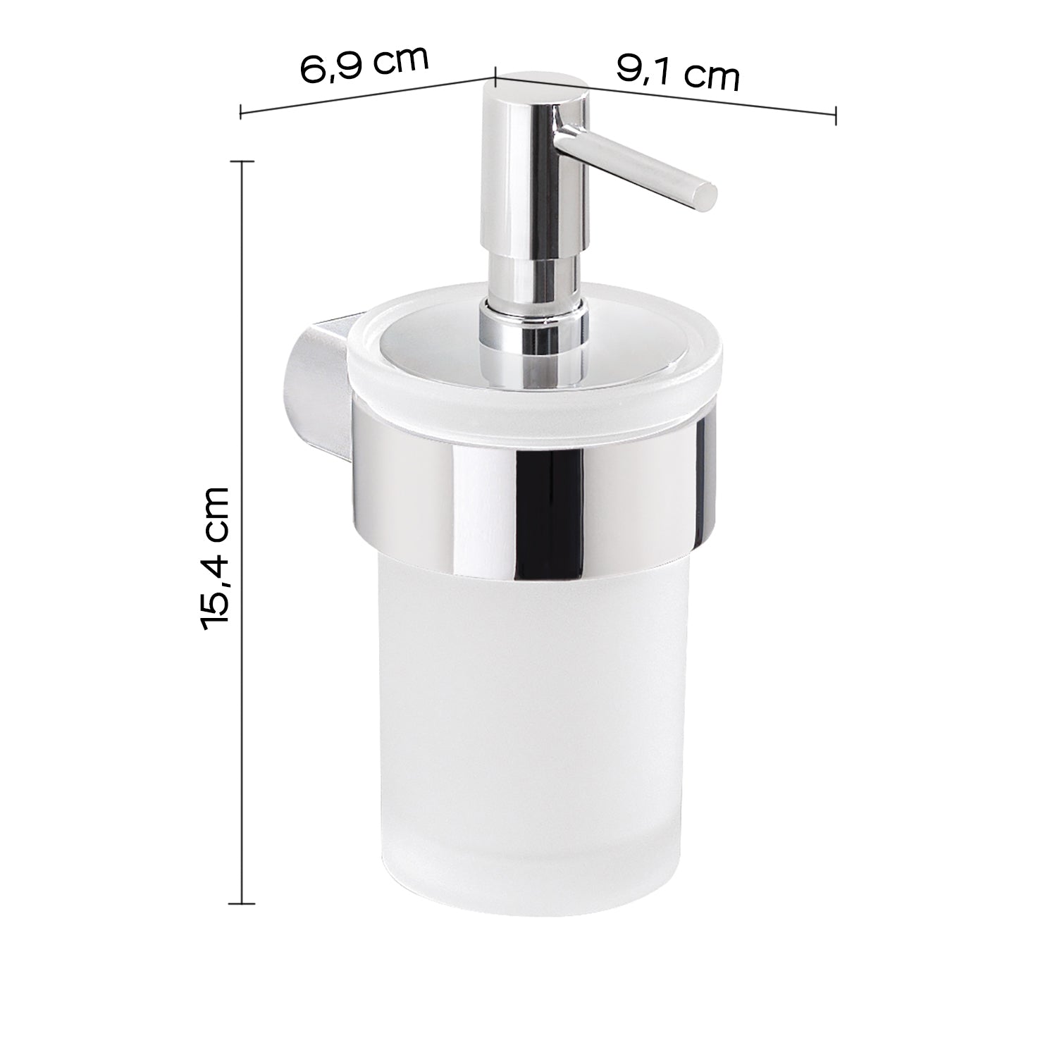 Dosasapone a muro con erogatore di Gedy serie Pirenei - Cromato