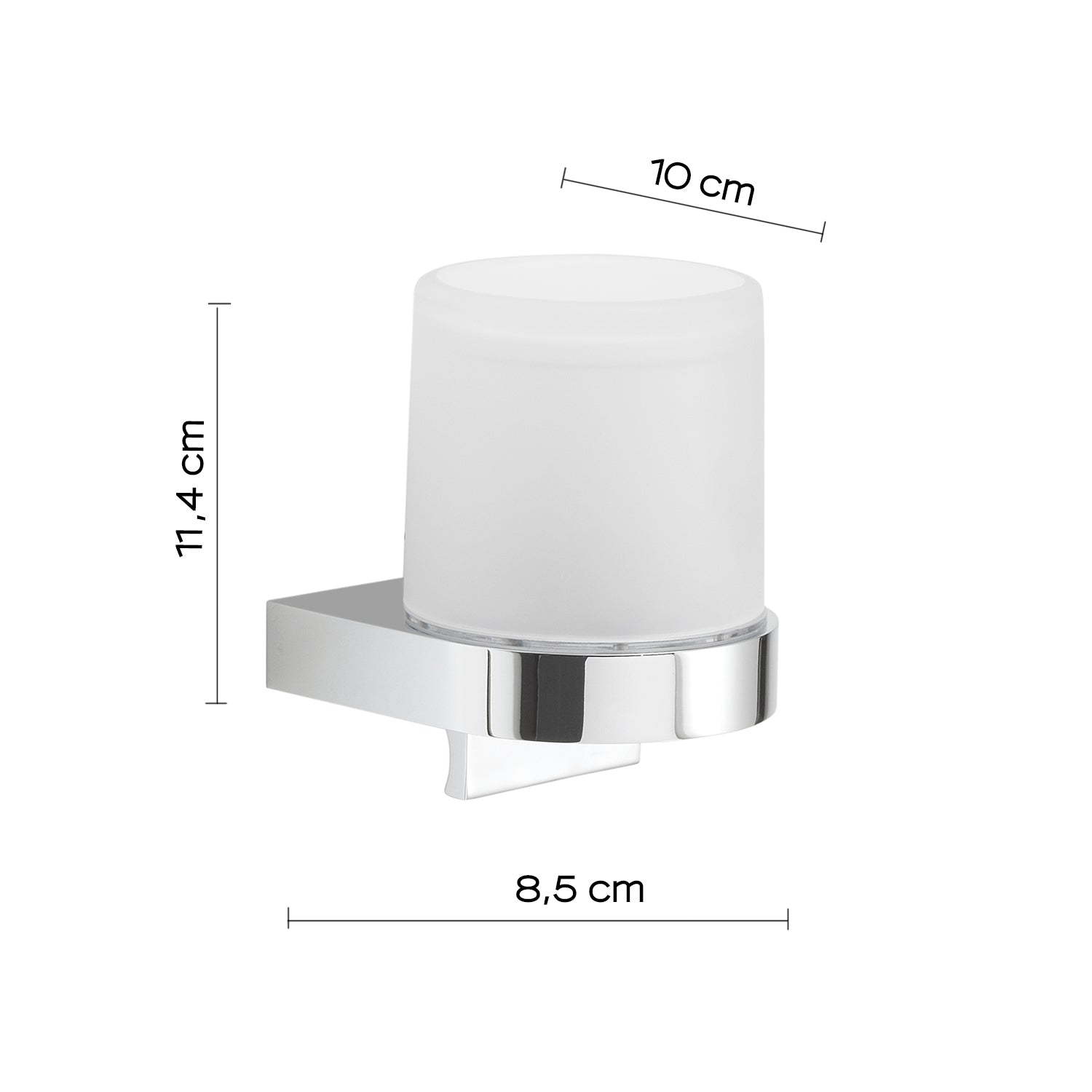 Distributore di sapone tondo di Gedy modello Giava da 150 ml in vetro e Cromall - Cromato