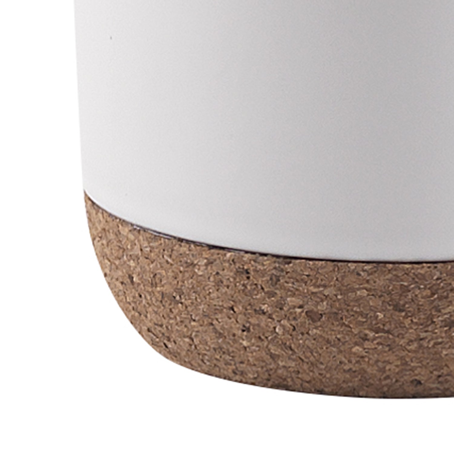 Scopino in ceramica e sughero Gedy serie Ilary - Bianco