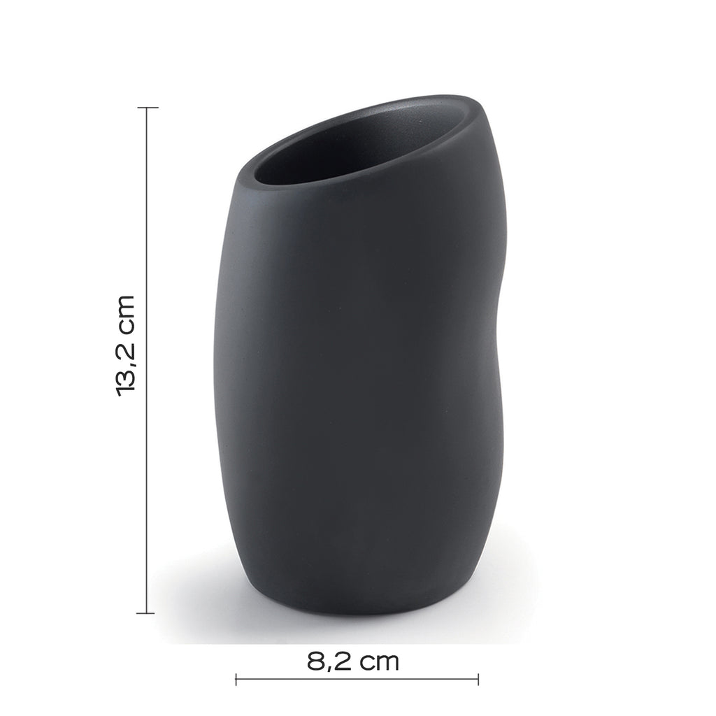 Portaspazzolini da appoggio Gedy serie Iside - Nero Matt