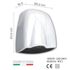 Asciugamani con motore ad induzione e fotocellula di Gedy modello Brisa - Bianco