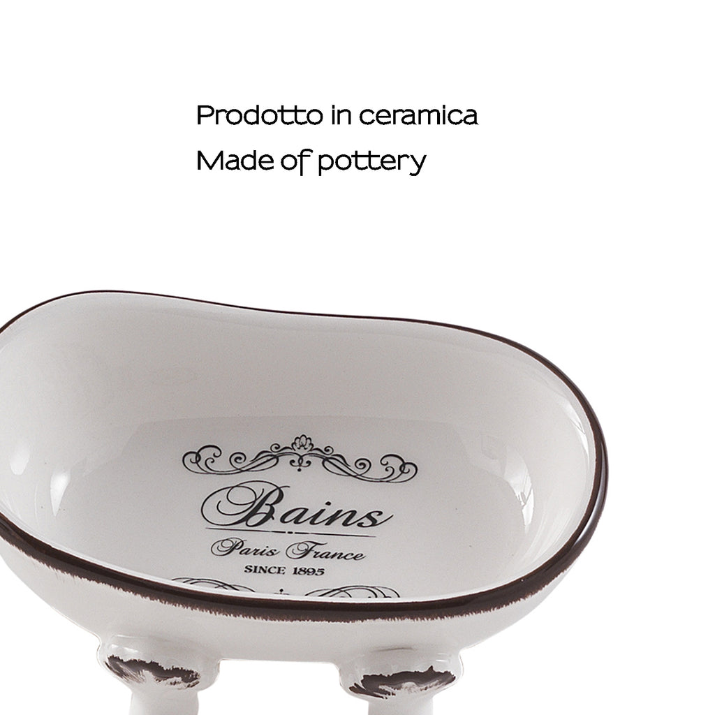 Portasapone da appoggio in ceramica Gedy serie Amelie - Bianco