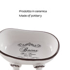 Portasapone da appoggio in ceramica Gedy serie Amelie - Bianco