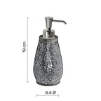 Dosasapone in ceramica e vetro con erogatore in plastica Gedy serie Myosotis - Argento