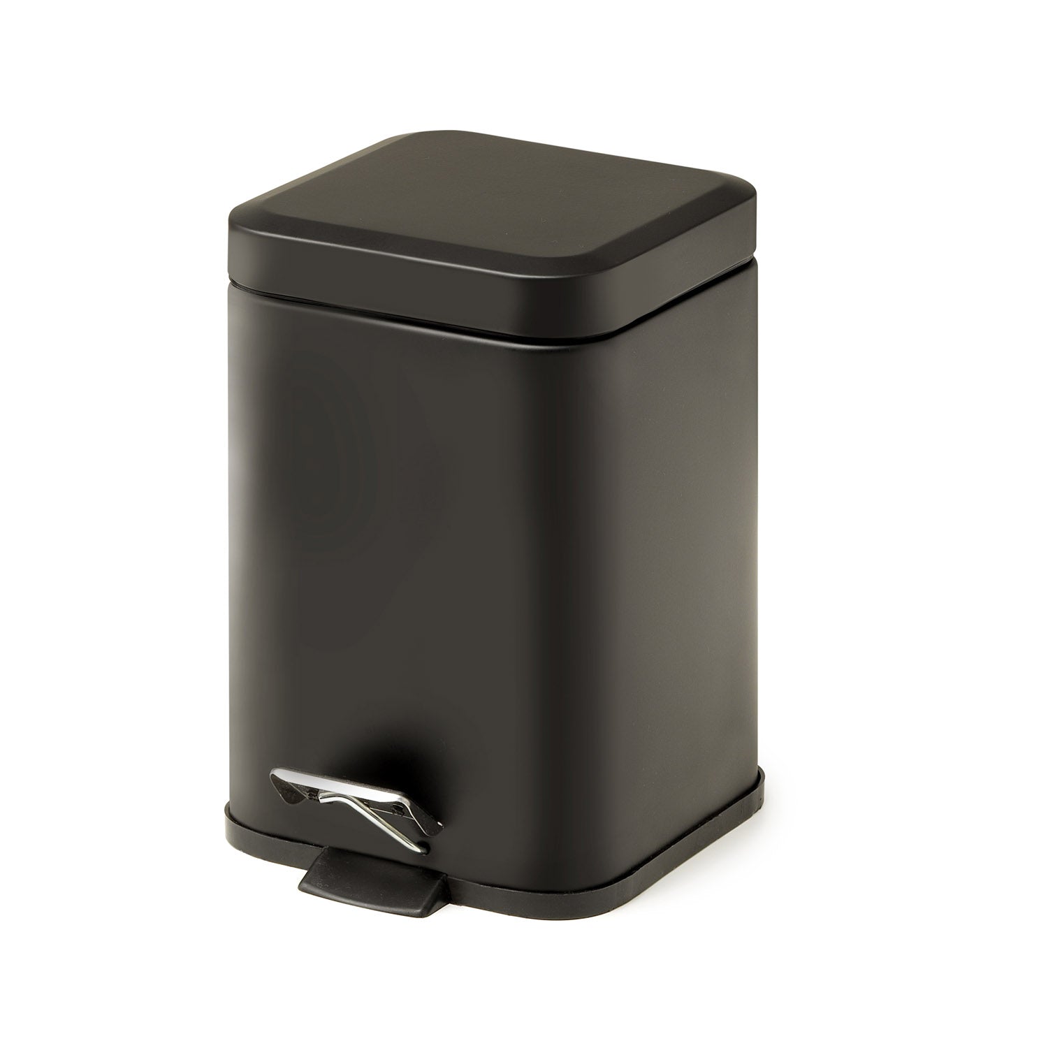 Cestino bagno quadrato 3 lt in Acciaio Inox modello Argenta di Gedy - Nero Matt