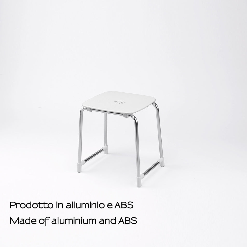 Sgabello Prima Classe di Gedy in Alluminio e ABS - Bianco