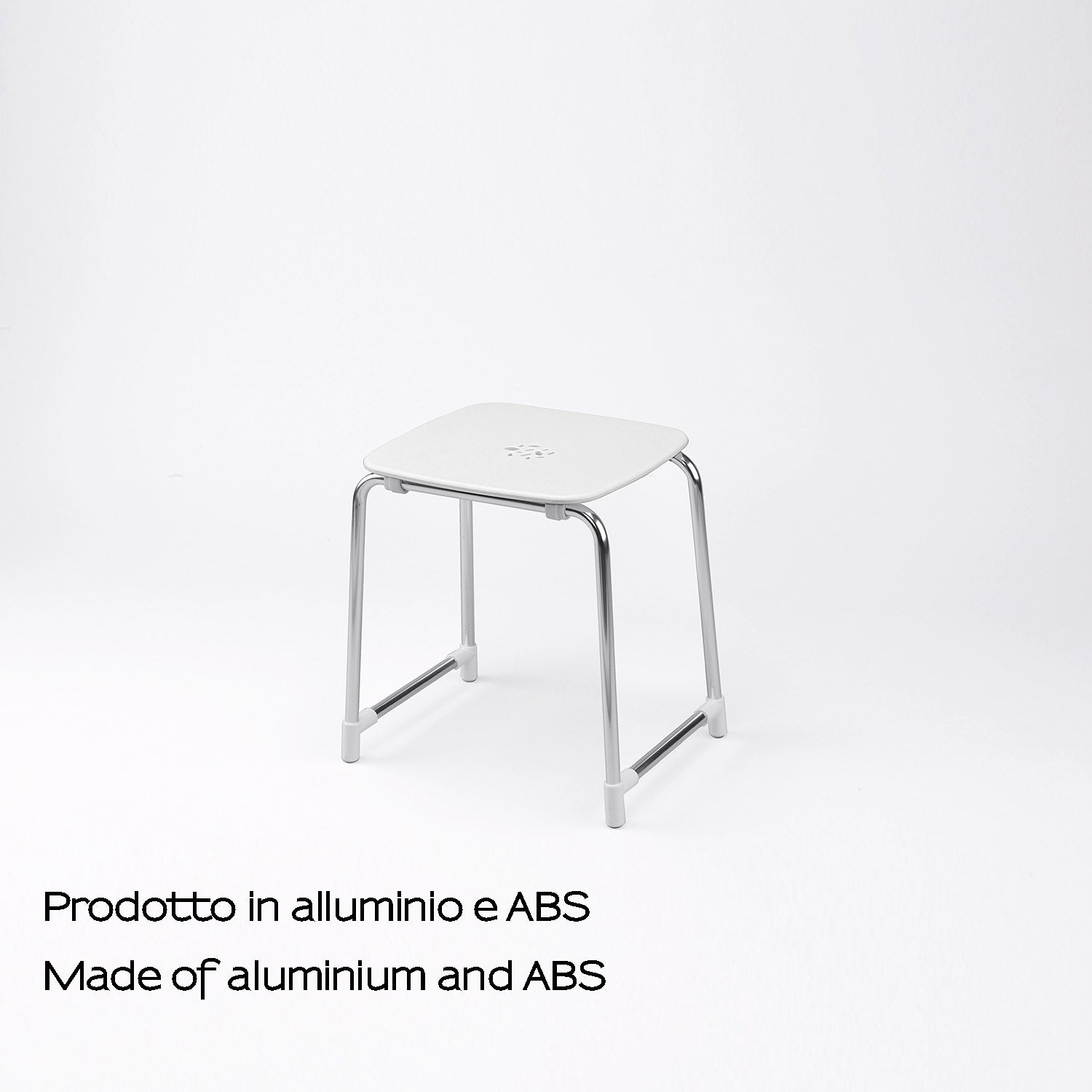 Sgabello Prima Classe di Gedy in Alluminio e ABS - Bianco
