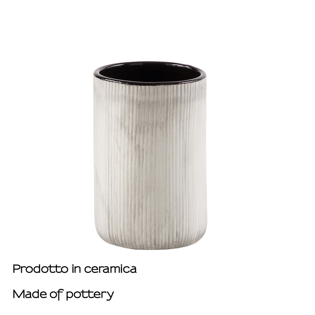 Portasapazzolini in ceramica Gedy serie Naomi - Grigio