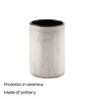Portasapazzolini in ceramica Gedy serie Naomi - Grigio