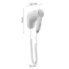 Asciugacapelli 1200W con supporto a parete modello Zefiro di Gedy - Bianco